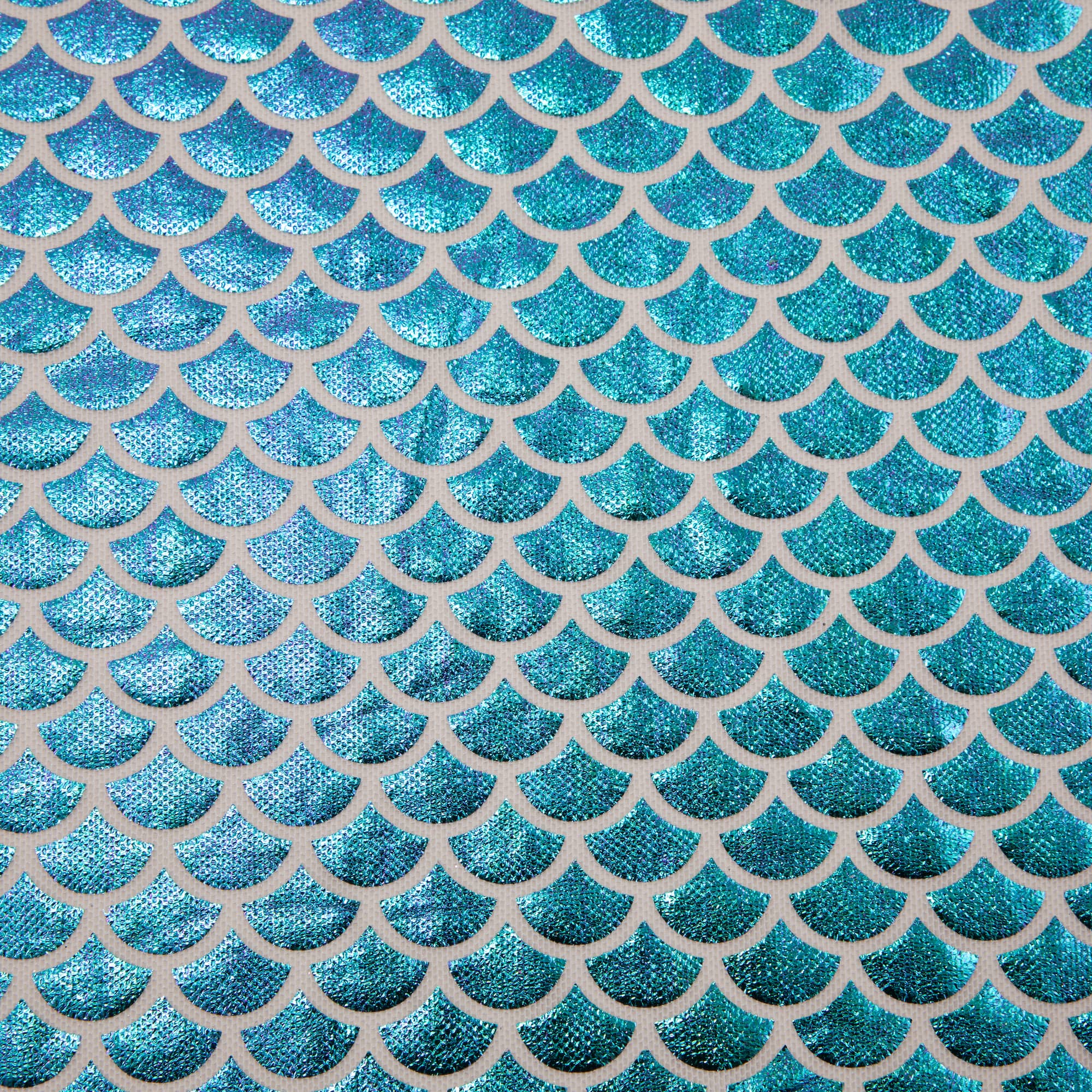 Wyla Green Oil Slick Fish Scales on White Mesh